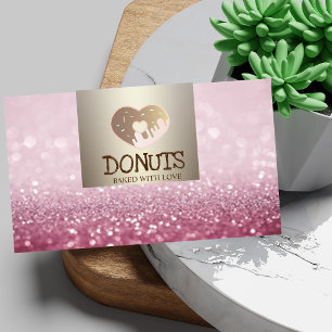 Carte De Visite Élégant Moderne, Bokeh Pailletant, Donuts, Boulang