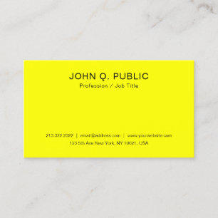 Carte De Visite Élégant moderne brillant néon jaune brillant