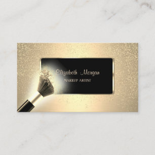 Carte De Visite Elégant moderne, Cadre noir, Confetti, Brosse de m