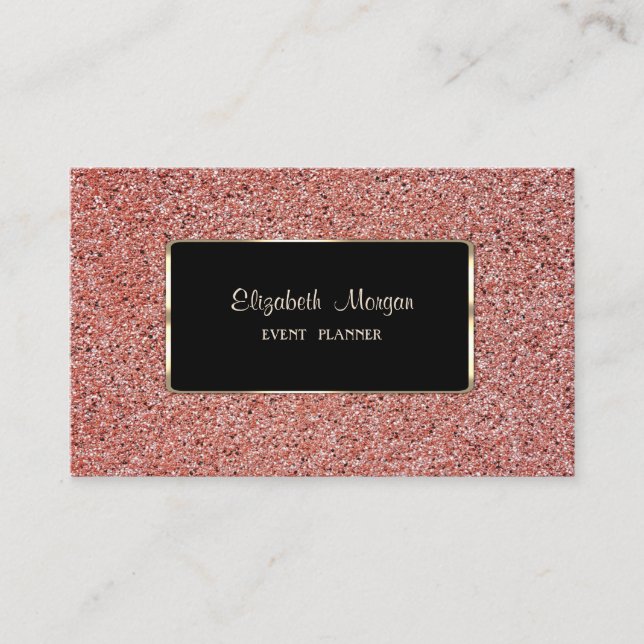 Carte De Visite Élégant, Moderne, Cadre Noir, Marbre Rouge (Devant)