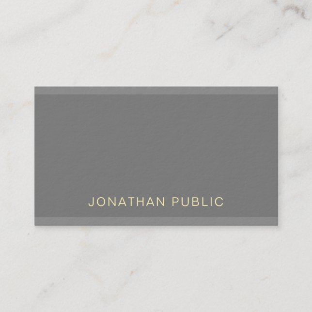 Carte De Visite Élégant Moderne Charme Professionnel Plaine Luxe (Devant)
