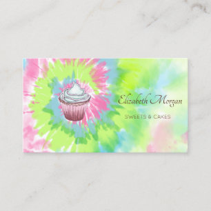 Carte De Visite Élégant, Moderne, Chic Cupcake Tie Dye