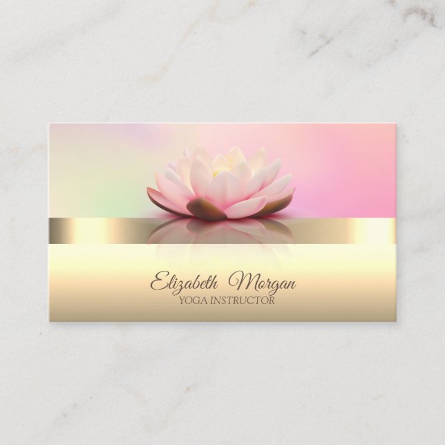 Carte De Visite Élégant Moderne Chic Lotus Flower Yoga Instructeur (Devant)