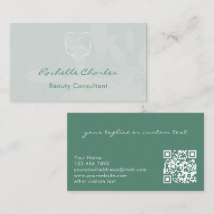 Carte De Visite Élégant Moderne Code QR Ajouter Logo Beauté Eucaly