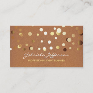 Carte De Visite Élégant moderne de confettis de feuille d'or