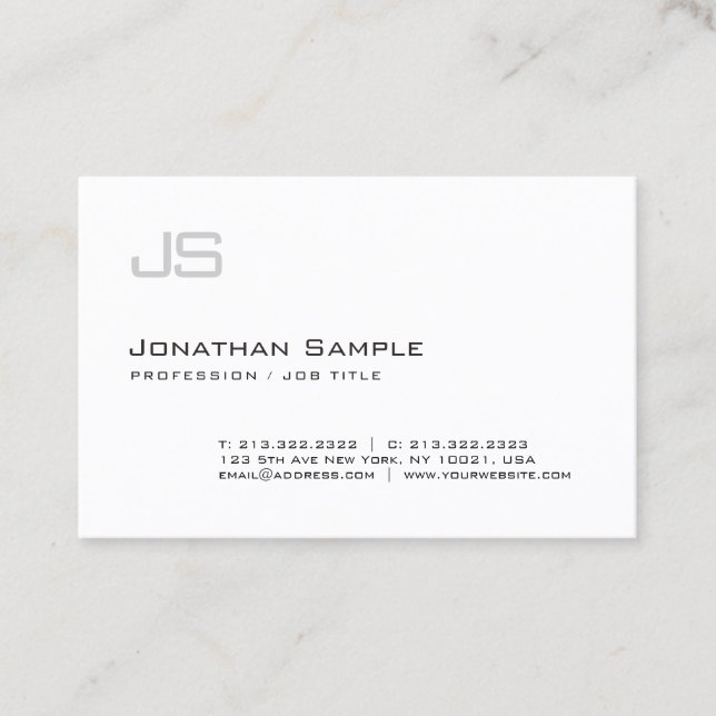 Carte De Visite Élégant moderne de monogramme professionnel de (Devant)