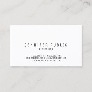 Carte De Visite Elégant Moderne Design Simple Plat Blanc tendance