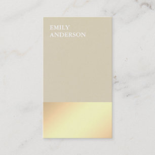 Carte De Visite Élégant Moderne Doré Lumineux Minimaliste Beige
