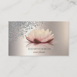 Carte De Visite Élégant moderne élégant Diamants d'argent Lotus iv
