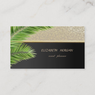 Carte De Visite Élégant Moderne Élégant, Feuilles de Palmier