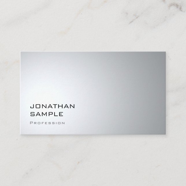 Carte De Visite Élégant moderne élégant sobre Silver Professional (Devant)