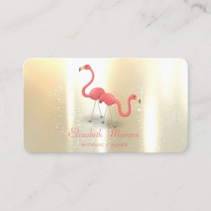 Carte De Visite Élégant Moderne Féminin Drôle, Flamants Roses