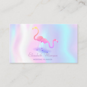 Carte De Visite Élégant Moderne Féminin Drôle, Flamants roses, Hol