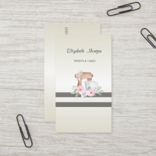 Carte De Visite Élégant Moderne, Grillé, Fleurs Mixer Pâtisserie