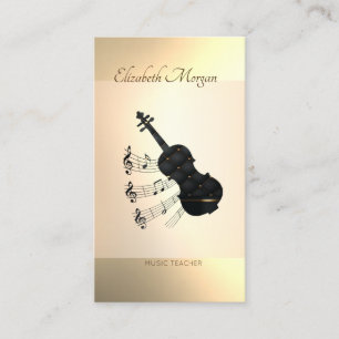 Carte De Visite Elégant Moderne, Guitare, Professeur de Musique
