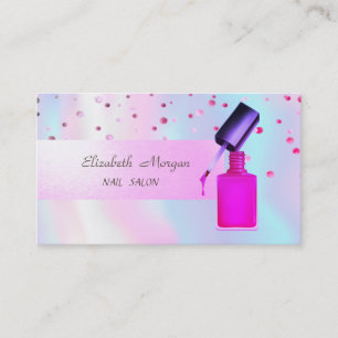 Carte De Visite Élégant, Moderne, Holographique, Confetti, Clou Po