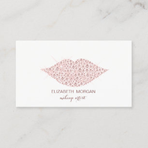 Carte De Visite Elégant moderne, Lèvres de diamant, Artiste de maq