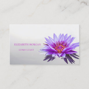 Carte De Visite Élégant Moderne Lotus Blanc Violet