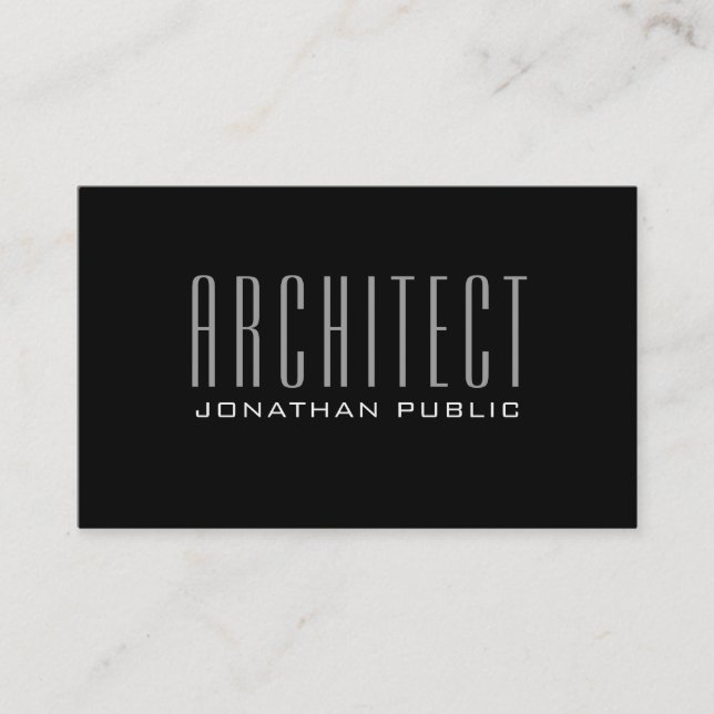 Carte De Visite Elégant Moderne Luxe Plain Architect Architecture (Devant)