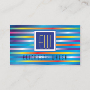 Carte De Visite Élégant Moderne Minimaliste Lignes Dégradées 3,5 x