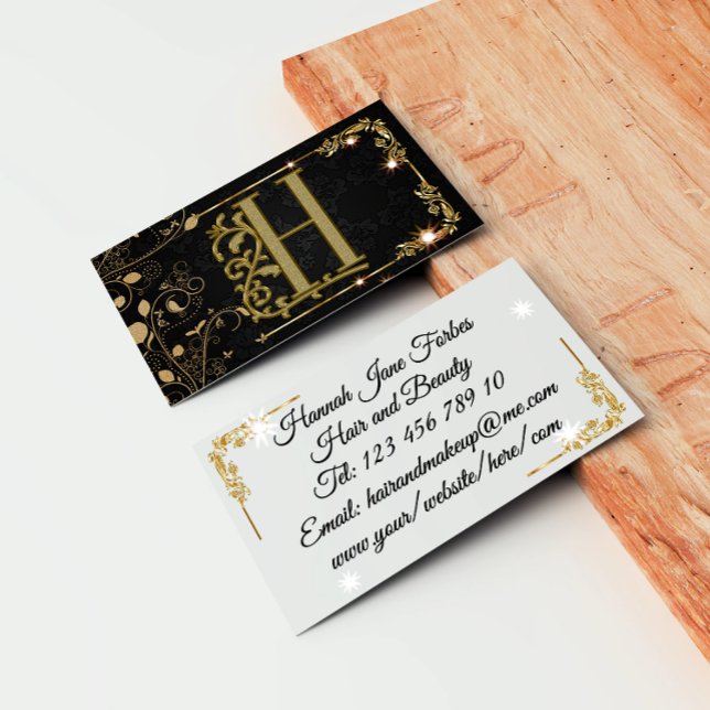 Carte De Visite Élégant moderne Monogramme initial professionnel (Créateur téléchargé)