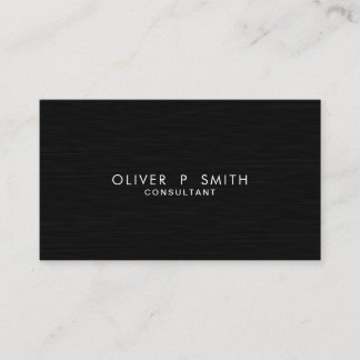 Carte De Visite Élégant Moderne Noir Simple Métal Faux Professionn