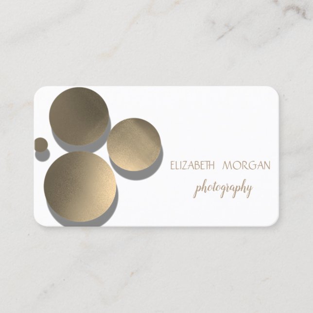 Carte De Visite Élégant moderne, Points, Blanc (Devant)