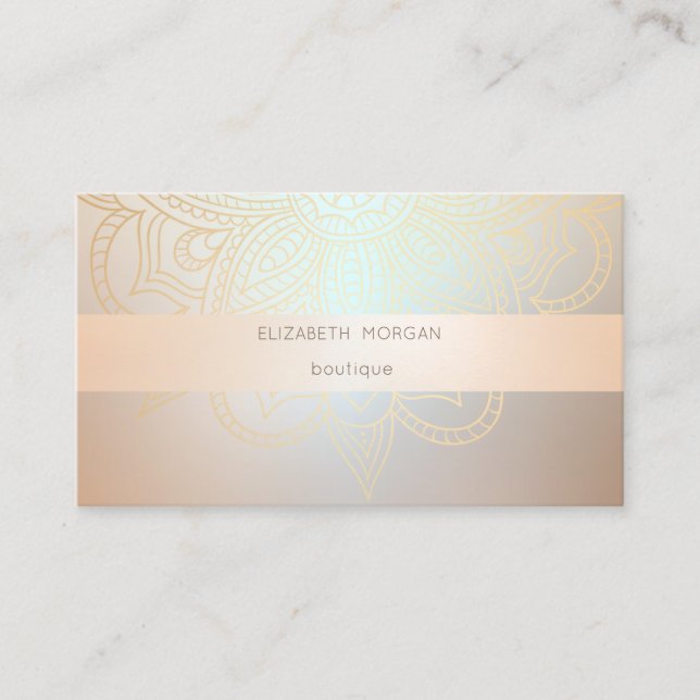 Carte De Visite Élégant Moderne Professionnel Lumineux, Mandala (Devant)