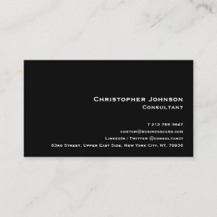 Carte De Visite Élégant moderne professionnel simple Noir minimali