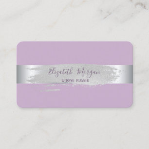 Carte De Visite Élégant Moderne, Rayure Argentée, Coup de Pinceau
