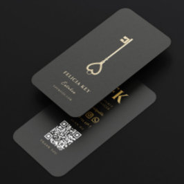 Carte De Visite Élégant Moderne Realtor Agent Immobilier Monogramm