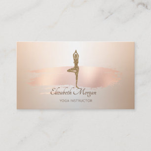 Carte De Visite Élégant Moderne, Rose Gold Coup de Pinceau