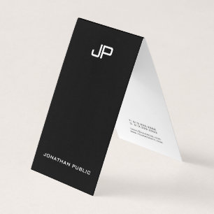 Carte De Visite Élégant moderne simple Monogramme Tente Plier plié