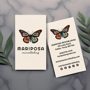 Carte De Visite Elégant Monarch Butterfly Esthetician Beauty Salon