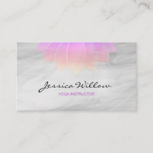 Carte De Visite Élégant moniteur de Yoga Lotus Gris Rose