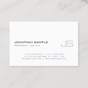 Carte De Visite Élégant Monogram Plain Moderne Design élégant Popu
