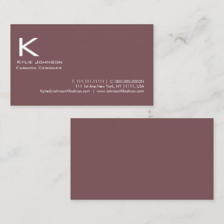 Carte De Visite Élégant Monogramme minimaliste blanc personnalisé