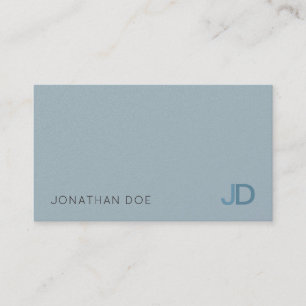 Carte De Visite Élégant Monogramme moderne bleu luxe Pearl Finit