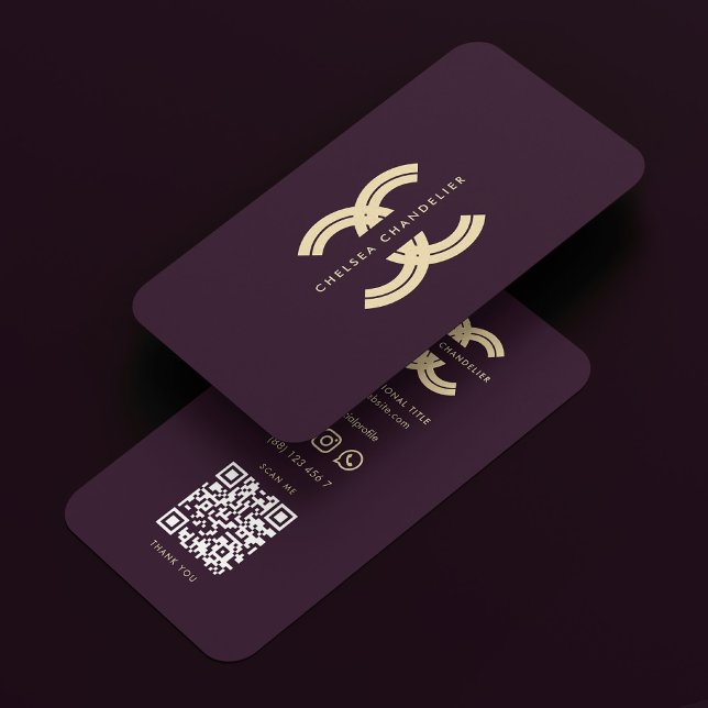 Carte De Visite Élégant Monogramme Moderne C Luxe Violet (Elegant Modern Professional Monogram C Luxury Purple Business Card
)