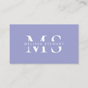 Carte De Visite Élégant monogramme moderne lavande professionnel