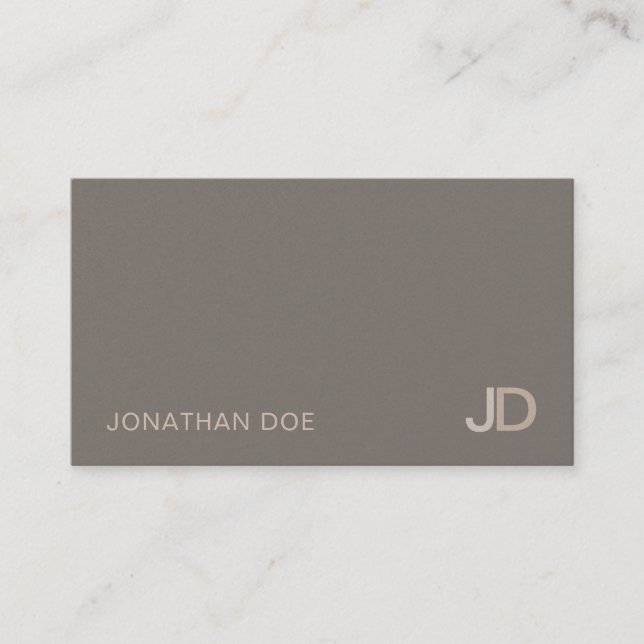 Carte De Visite Élégant Monogramme Moderne Luxe Pearl Finish (Devant)
