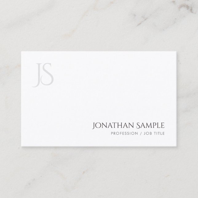 Carte De Visite Élégant Monogramme moderne Modèle design simple (Devant)