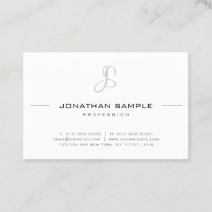 Carte De Visite Élégant Monogramme Moderne Simple Professionnel