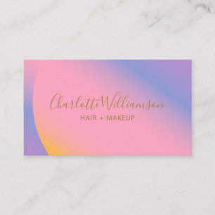 Carte De Visite Élégant Monogramme rose vif violet rayonnant chic