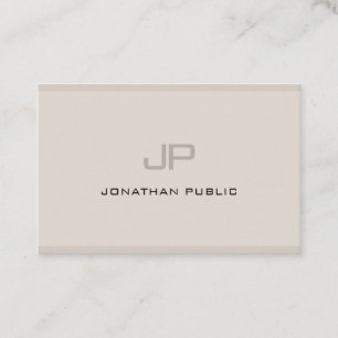 Carte De Visite Élégant Monogramme Simple Plain Professionnel Mode
