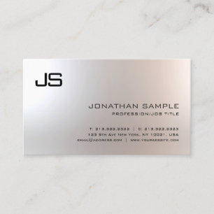 Carte De Visite Élégant Monogramme Simple Professionnel Glamour Pl