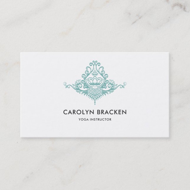 Carte De Visite Élégant Motif de Henna Chic Mehendi Mandala (Devant)
