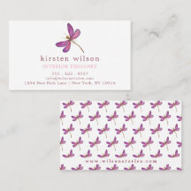 Élégant Motif de libellules violettes