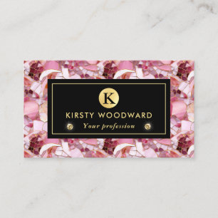 Carte De Visite Élégant Motif de mosaïque rose