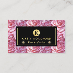 Carte De Visite Élégant Motif de mosaïque rose